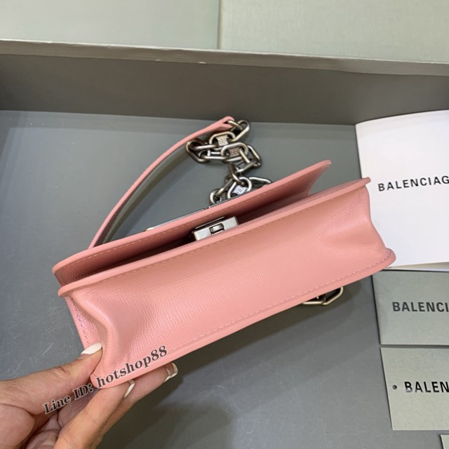 Balenciaga專櫃爆款小號牙籤紋粉肩背包 巴黎世家新款Gossip bag斜挎包 fyj1310